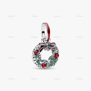 Pandora Holiday Wreath Double Dangle Charm